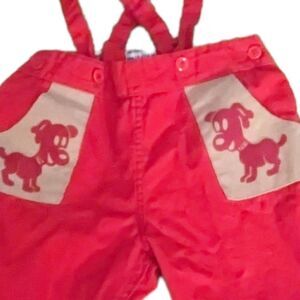 Albert Rare red vintage dog overalls‎